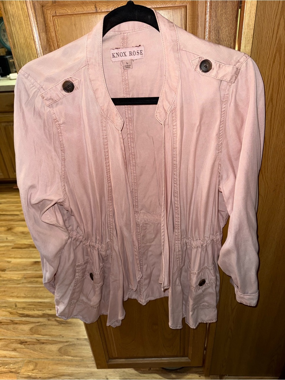 Knox Rose Pale Pink Drawstring Utility Jacket